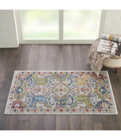 Nourison Ankara Global Grey Multicolor ANR12 2ft. x 4ft. Rect. Rug