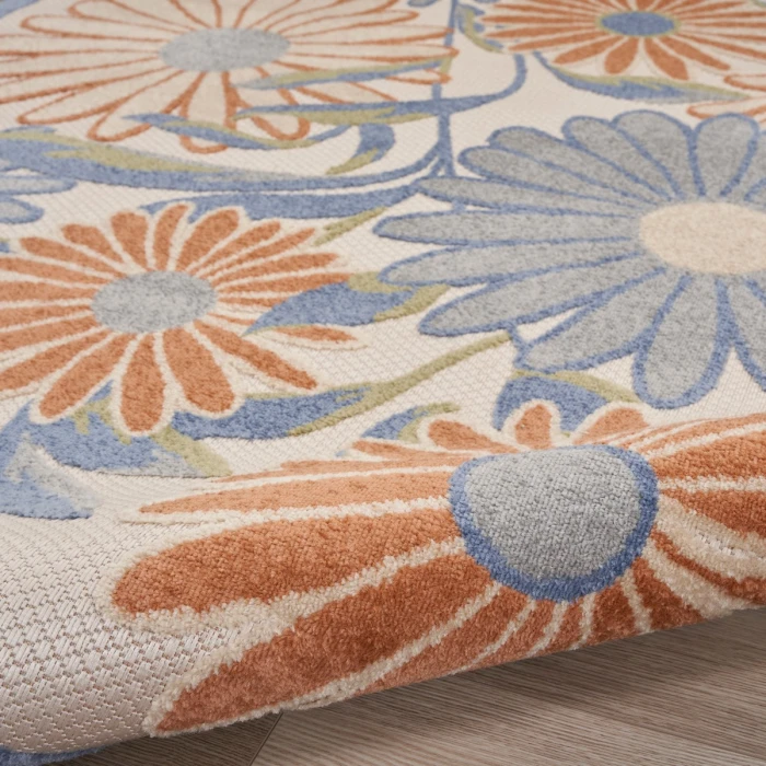 Nourison Aloha Beige Multicolor ALH33 5 ft. 3 in. X Round Rug
