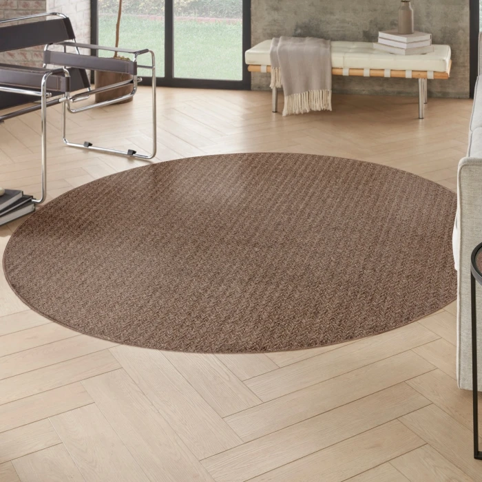Nourison Tulum Brown TLM02 8 ft. X Round Rug