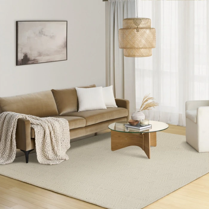 DKNY Pure Purl Cream / Ivory PUU01 5ft.3in. x 7ft.3in. Rect. Rug