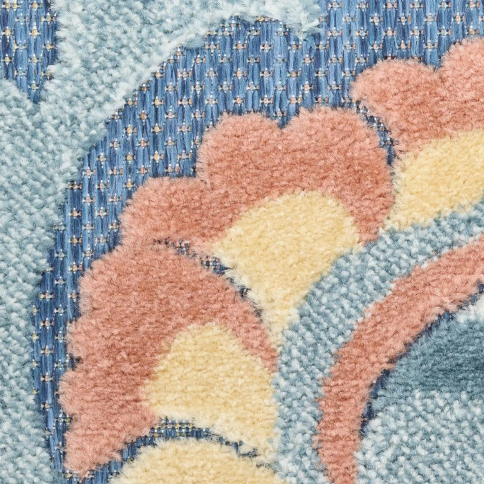 Nourison Aloha Blue Rose ALH17 3 ft. 6 in. X 5 ft. 6 in. Rect. Rug