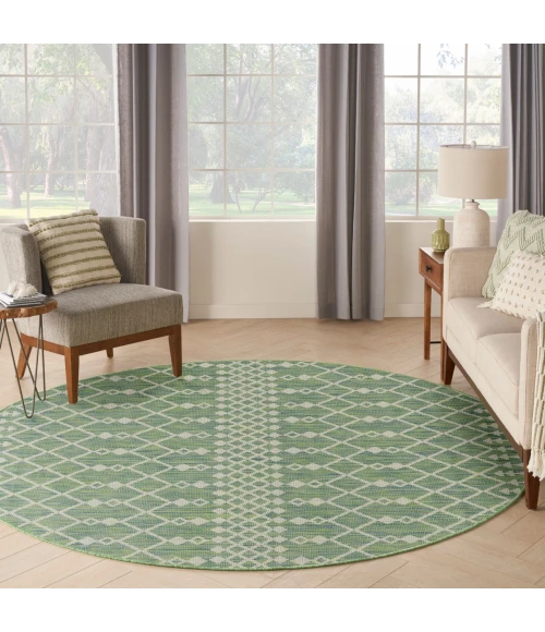 Nourison Positano Blue Green POS02 6 ft. X Round Rug