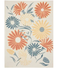 Nourison Home Aloha ALH33 Ivory Rose 7 ft. 10 in. X 10 ft. 6 in. Area Rug