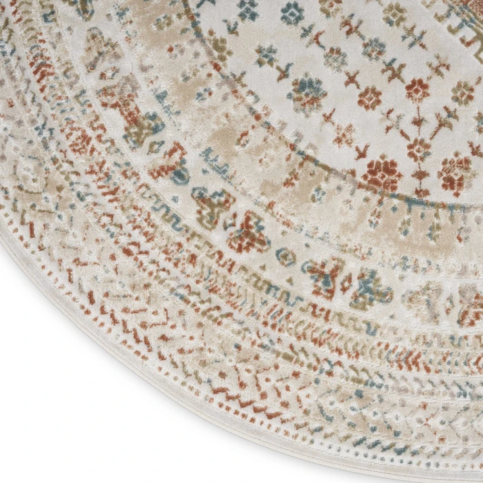 Nourison Thalia Beige Multicolor THL04 5ft.3in. x Round Rug
