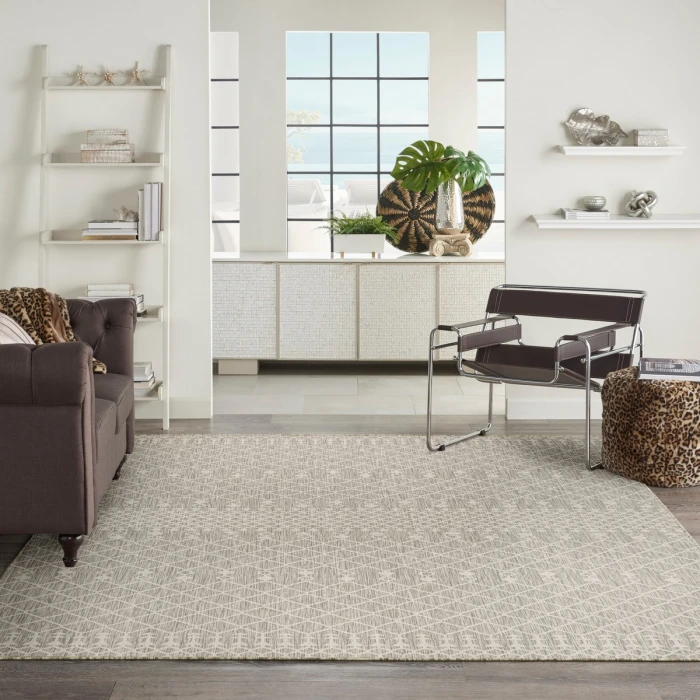 Nourison Positano Light Grey POS02 9 ft. X 12 ft. Rect. Rug