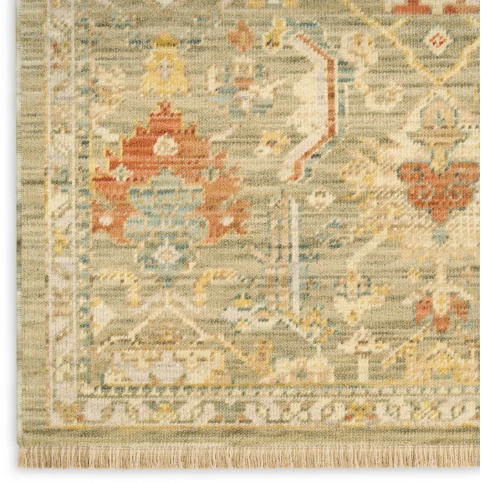 Nourison Antique Bloom Sage Multicolor ANB02 10ft. x 13ft. Rect. Rug