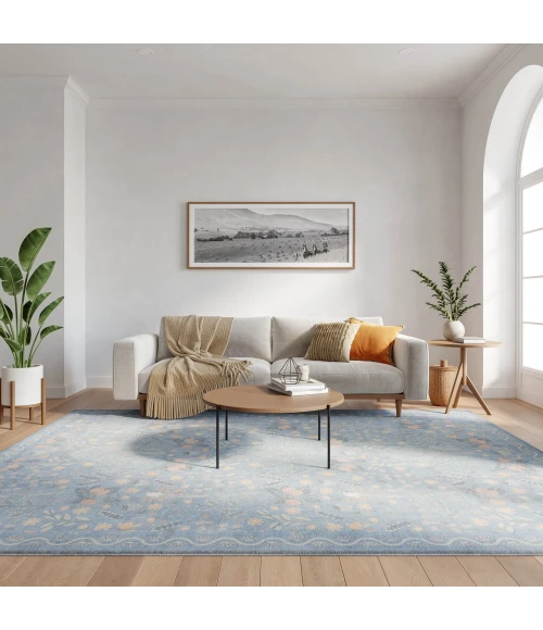 Nourison Home Botanical Washables Blue BOT04 7ft.6in. x 9ft.10in. Rect. Rug