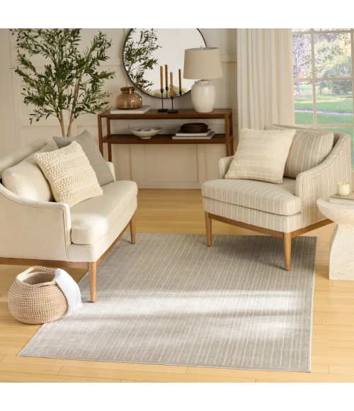 Nourison Washable Charm Silver Ivory WCH02 4 ft. X 6 ft. Rect. Rug