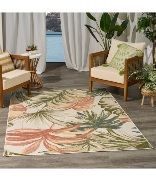 Nourison Aloha Ivory Green ALH43 5 ft. 3 in. X 7 ft. 5 in. Rect. Rug