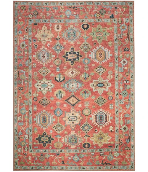 Nourison Vintage Washables Rust Multicolor VWS12 4 ft. X 6 ft. Rect. Rug