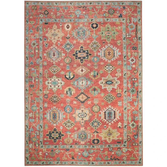 Nourison Vintage Washables Rust Multicolor VWS12 4 ft. X 6 ft. Rect. Rug