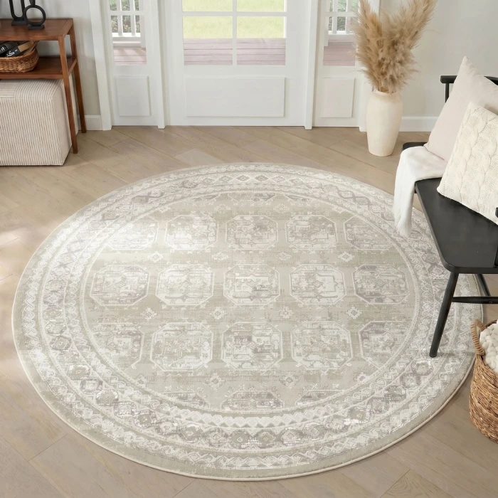 Nourison Dekor Ivory Beige DEK01 5ft. 3in. x Round Round Rug