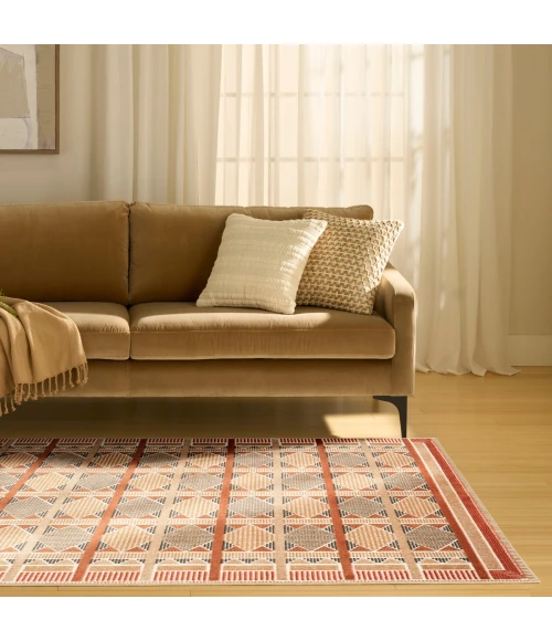 Nourison Nordic Rust Multicolor NRC06 5 ft. X 7 ft. Rect. Rug