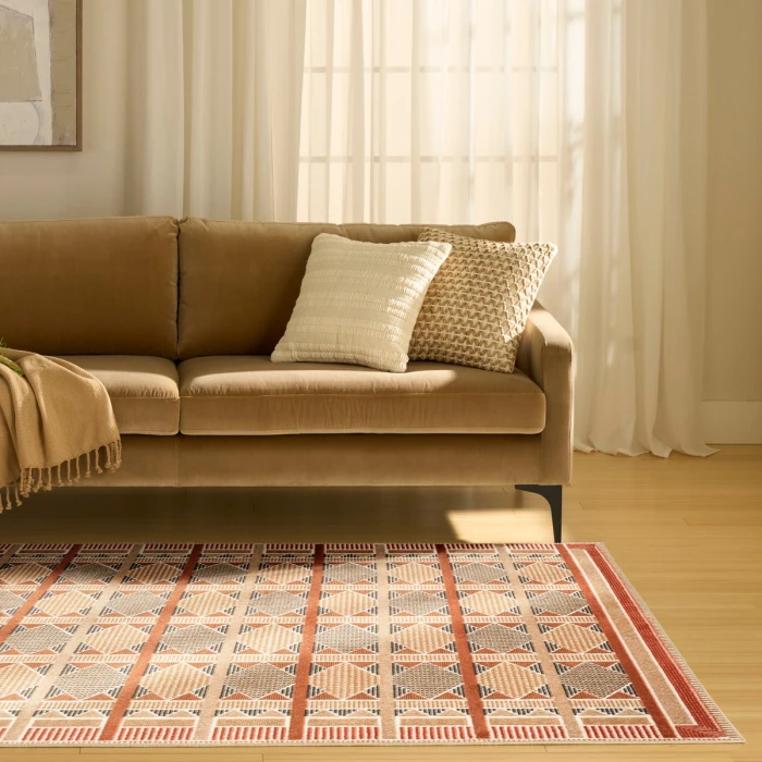 Nourison Nordic Rust Multicolor NRC06 5 ft. X 7 ft. Rect. Rug