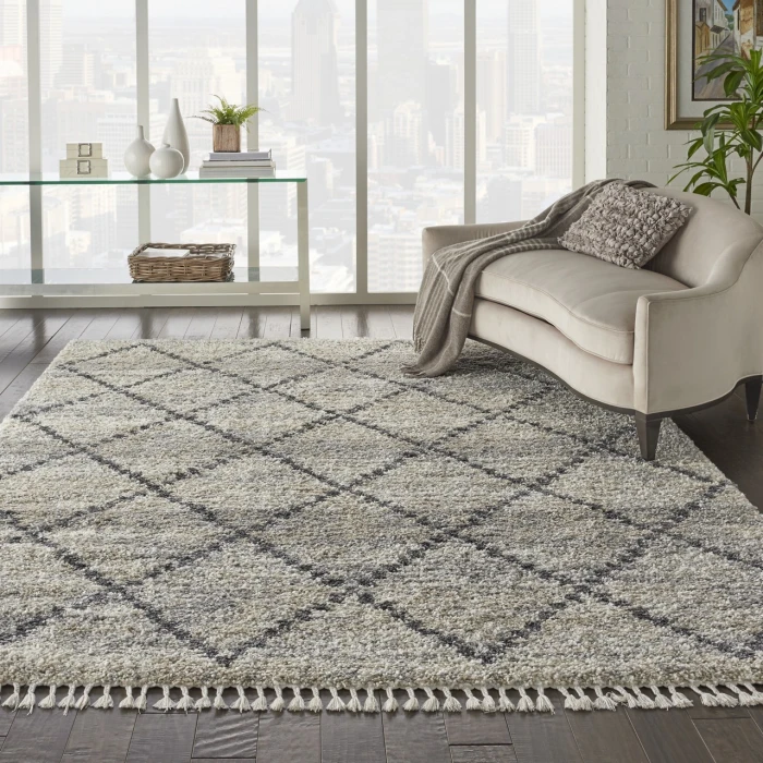 Nourison Home Oslo Shag Grey OSL01 9ft. x 12ft. Rect. Rug