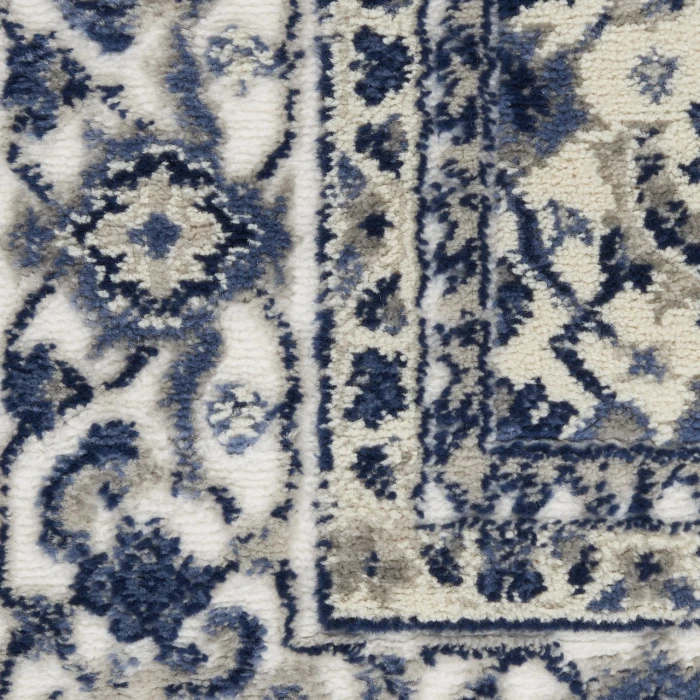 Nourison Cyrus Ivory Navy CYR01 2ft.2in. x 7ft.6in. Rect. Rug