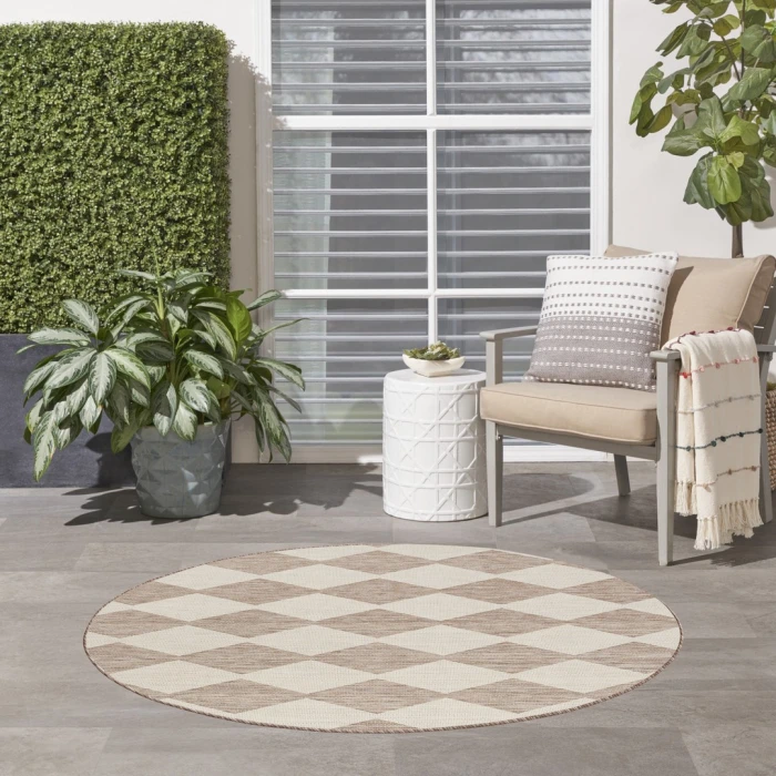 Nourison Positano Beige POS04 4ft. Round Rug