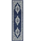 Nourison Cyrus Ivory Navy CYR01 2ft.2in. x 7ft.6in. Rect. Rug