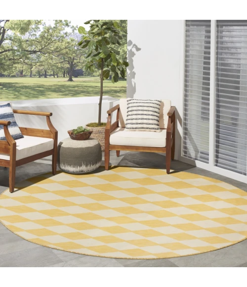 Nourison Positano Yellow POS04 6ft. Round Rug