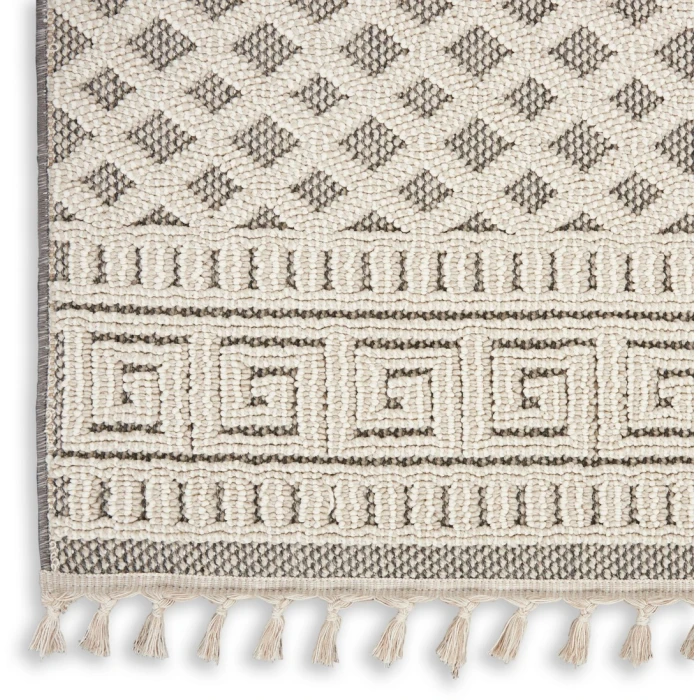 Nourison Paxton Ivory/Grey PAX05 5ft. 3in. x 7ft. 11in. Rect. Rug