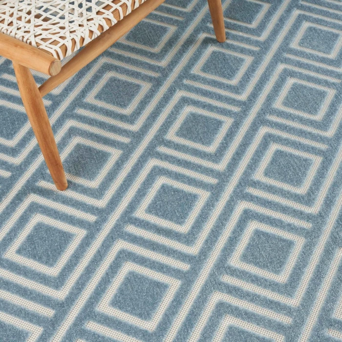Nourison Care Free Blue CAF03 4 ft. X 6 ft. Rect. Rug
