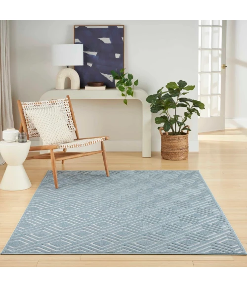 Nourison Care Free Blue CAF03 4 ft. X 6 ft. Rect. Rug