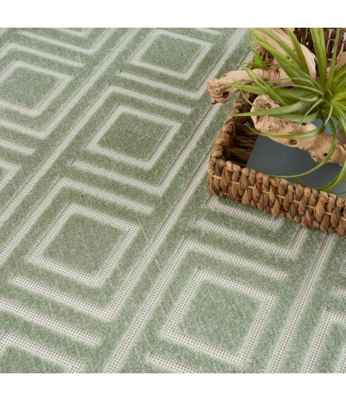 Nourison Care Free Green CAF03 8 ft. X 10 ft. Rect. Rug