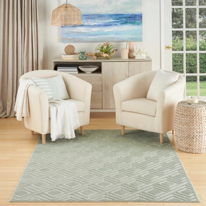 Nourison Care Free Green CAF03 6 ft. Rect. Rug