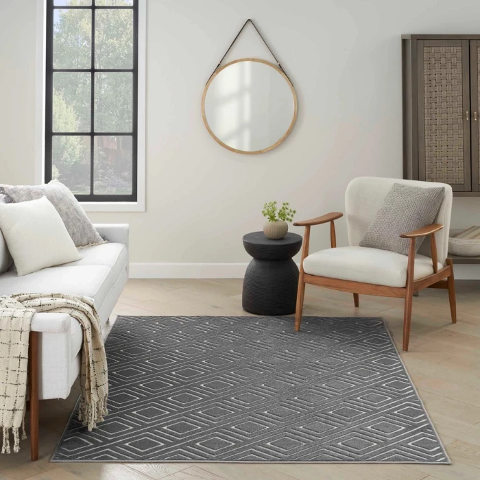 Nourison Care Free Grey CAF03 6 ft. Rect. Rug