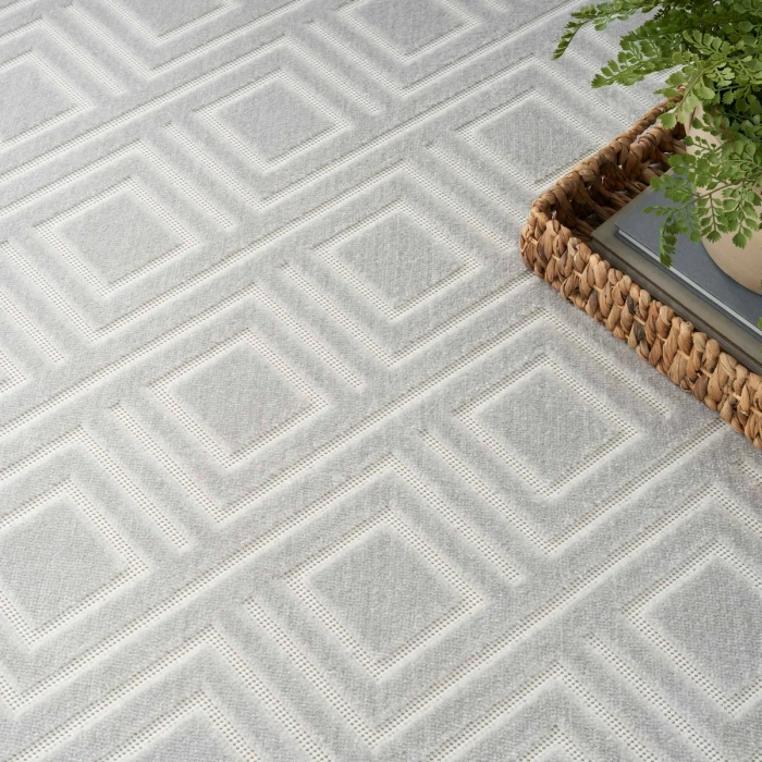 Nourison Care Free Light Grey CAF03 7 ft. X 9 ft. Rect. Rug