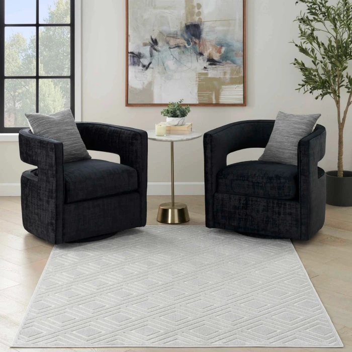 Nourison Care Free Light Grey CAF03 7 ft. X 9 ft. Rect. Rug
