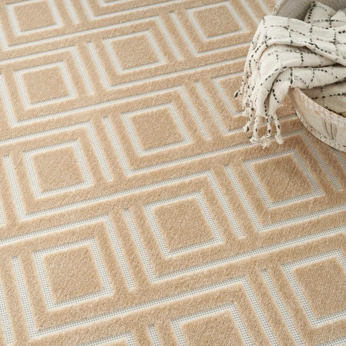 Nourison Care Free Taupe CAF03 7 ft. X 9 ft. Rect. Rug