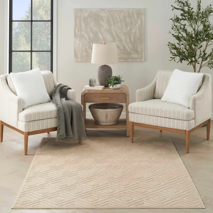 Nourison Care Free Taupe CAF03 7 ft. X 9 ft. Rect. Rug