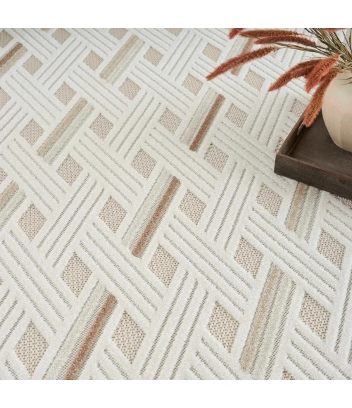 Nourison Care Free Ivory Beige CAF05 4 ft. X 6 ft. Rect. Rug