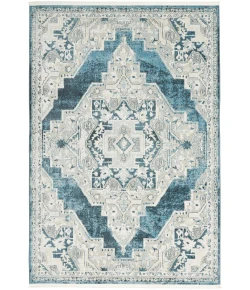 Nourison Carina Blue Grey CNA01 5ft.3in. x 7ft.3in. Rect. Rug