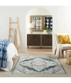 Nourison Carina Blue Grey CNA01 5ft.3in. x 7ft.3in. Rect. Rug