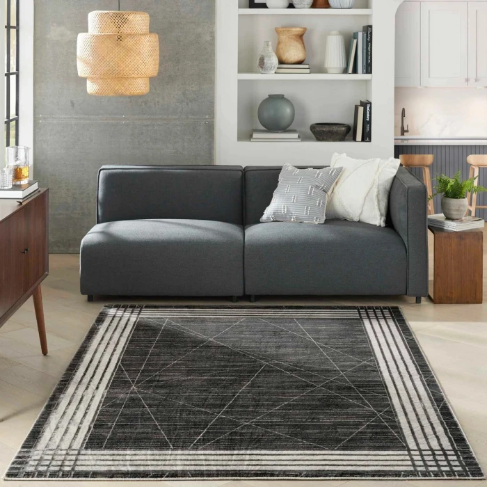 Nourison Desire Charcoal Silver DSR01 8 ft. X 10 ft. Rect. Rug