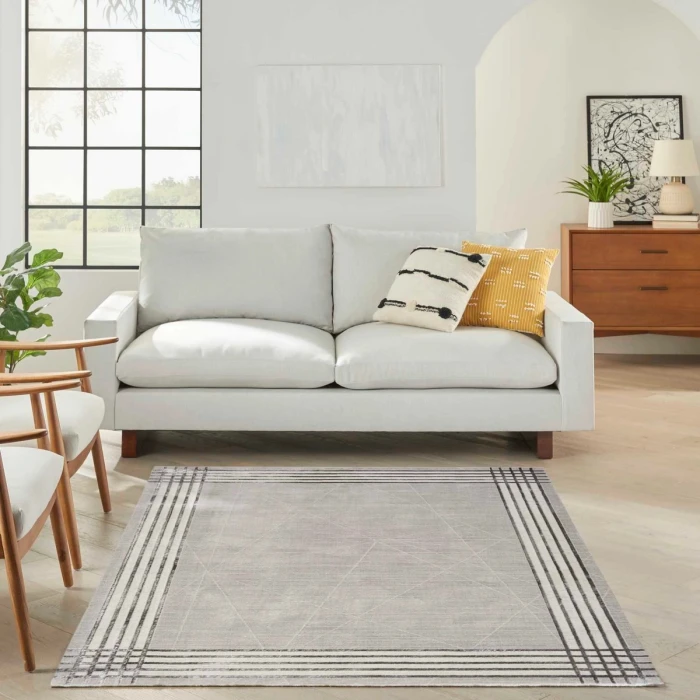Nourison Desire Grey Silver DSR01 8 ft. X 10 ft. Rect. Rug