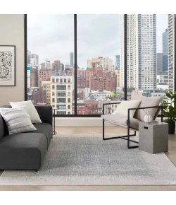 DKNY Grand Street GRN03 Ivory Blue 5 ft. 3 in. X 7 ft. 3 in. Area Rug