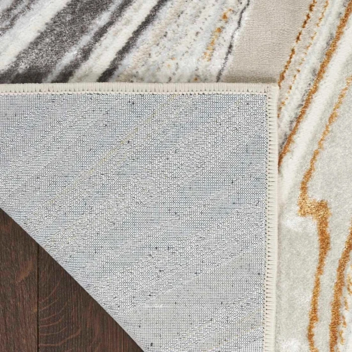 Nourison Glitz Grey Gold GLZ21 8 ft. Rect. Rug