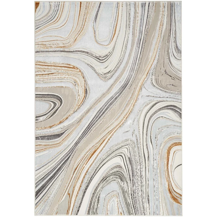 Nourison Glitz Grey Gold GLZ21 8 ft. Rect. Rug