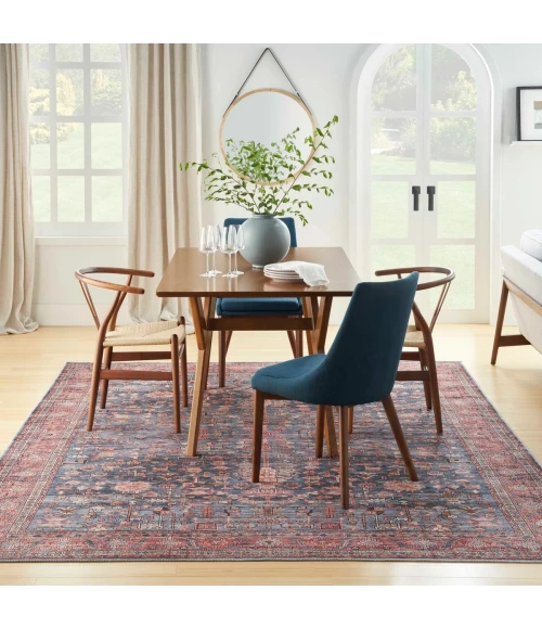 Nourison Grand Washables Navy Brick GRW02 5 ft. X 7 ft. Rect. Rug