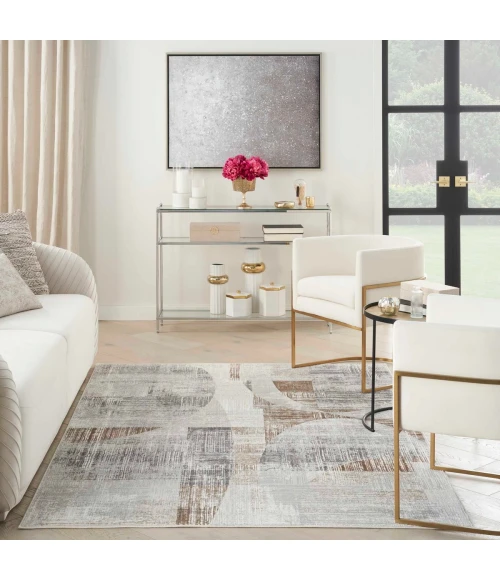 Nourison Sparkle Grey ILI04 8 ft. X 10 ft. Rect. Rug