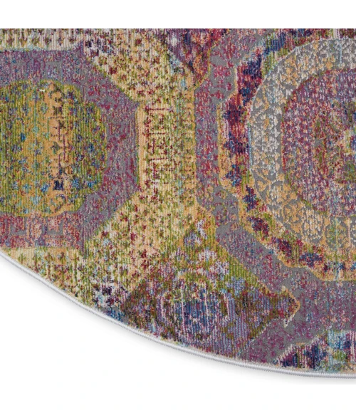 Nourison Home Ankara Global Multicolored ANR05 6ft. x Round Round Rug