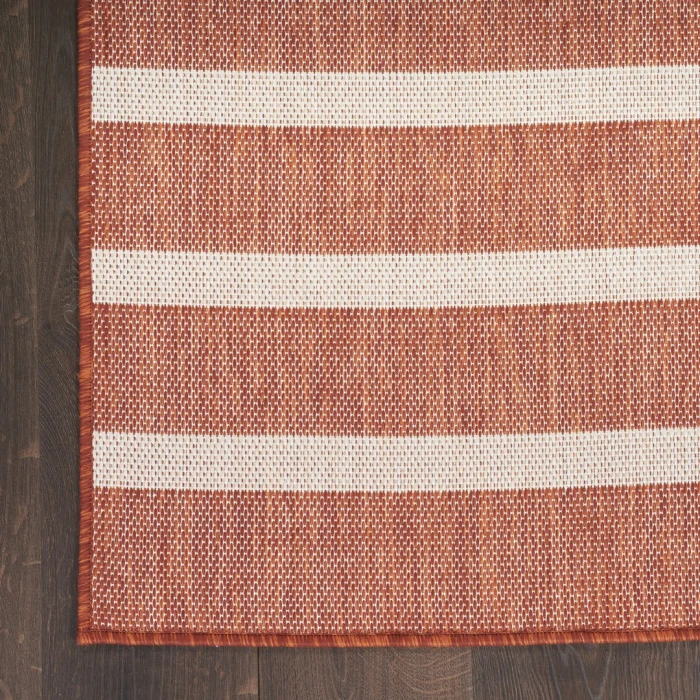 Nourison Positano Terracotta Ivory POS03 8ft. Square Rug