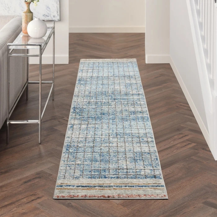 Nourison Quarry Blue QUA13 2ft.2in. x 10ft. Rect. Rug