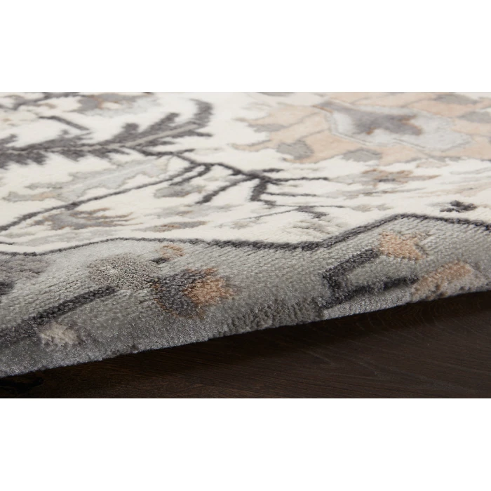 Nourison Elation Ivory Grey ETN09 6 ft. X 9 ft. Rectangle Rug