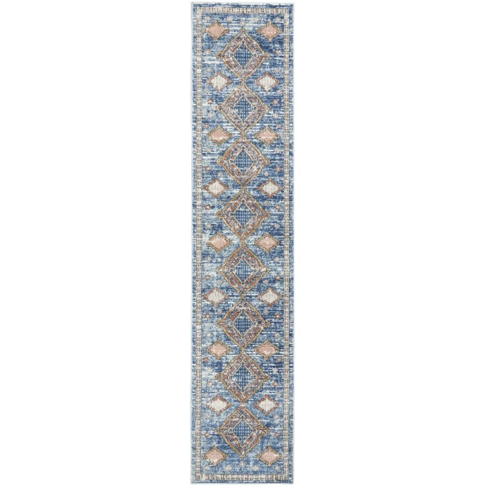 Nourison Quarry Blue QUA14 2ft.2in. x 10ft. Rect. Rug