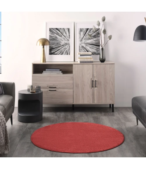 Nourison Essentials Brick Red Area Rug NRE01-Brick Red