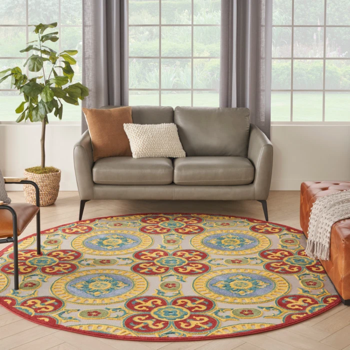 Nourison Aloha Area Rug ALH30 Red/Multi